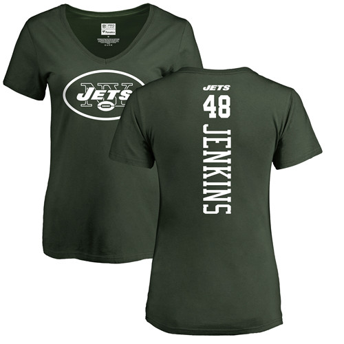 New York Jets Green Women Jordan Jenkins Backer NFL Football #48 T Shirt